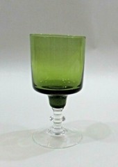 Vintage Luminarc Verrerie d’arques Arcoroc France Green Small 4″ Stemmed Glass