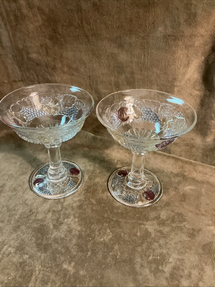 1940S WestMoreland Glass Tall Sherbet Stem/Champagne Flared Pair