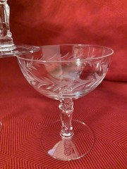 Fostoria Holly Clear Crystal Champagne/Tall Sherbet Glasses Set Of 6 Retired