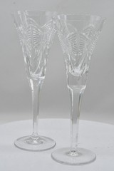 Vintage Waterford Millennium Collection Happiness SFL3 Pair Of Toasting Flutes