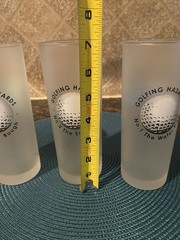VTG Golfing Hazards Highball Frosted Glasses Dartington Designs France Set Of 3