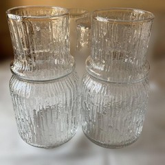 HOYA Icy Textured Bedside Carafe Tumbler Glass D6.4cm H12cm 8 Set