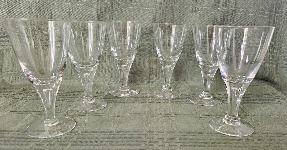 Sweden SKRUF Stockholm Clear Crystal Teardrop Wine Glasses 5 3/4″ Set of 6