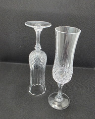 Set of 2 Vintage Cristal D`arques Longchamp Champagne Flutes- French Glassware