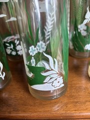 Set Of 8 Vintage 7″ Libbey Tropical Tiki Drinking Tom Collins Glasses