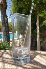 Artland Martini Glass Cocktail Pitcher Mixer & Teardrop Stirrer Bubble Base 1970