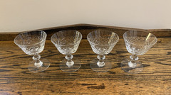 Lot of 4: Beautiful: Maryland By Heisey Champagne Coupe/Tall Sherbet Crystal