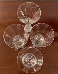 Z Gallerie Textured Glass Frosted Stem WINE MARTINI Glasses 8 1/4″ Tall Set of 4