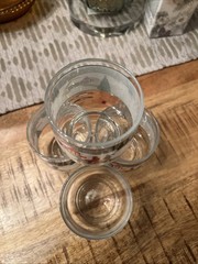 Set of 4 ~ Sango «SILENT NIGHT» Glass Tumblers ~ 8 oz / 3.38”