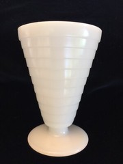 Vintage 1930s Milk Glass Tiered Pedestal Round Base Tumbler/Goblet