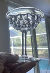 Lot Of Fostoria American Clear Cubist-Champagne/Martini Glasses Stem (2056)