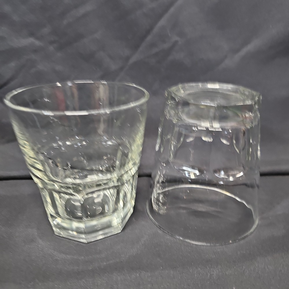 Thick Glass Set Of 2 – Anchor Hocking Old Fashioned – 8 Panel Glasses