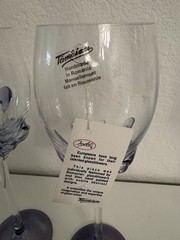 Signed Ion Tamaian Wine Glass Set of 2 Romanian Art Glass Purple Pastel Accent