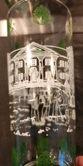Vintage Pair of Colonial Williamsburg Deus Major Columna Clear Glass Tumblers