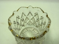 Fostoria Sylvan Toothpick Holder Clear with Gold Trim
