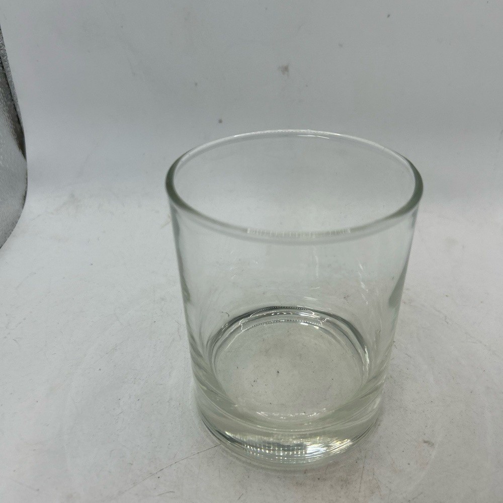Glass Short Clear Cylindrical Flat Base 3D Laser Etched Modern Barware