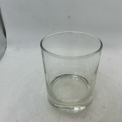 Glass Short Clear Cylindrical Flat Base 3D Laser Etched Modern Barware