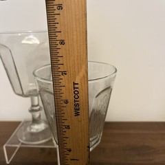 Set Of 2 MCM Anchor Hocking Courtney Clear Water Goblets Footed~ Panel Design