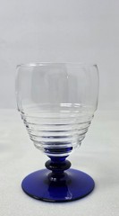 Set Of 5 Bryce Georgian Cobalt Glass Tumbers With Colbalt Blue Stem