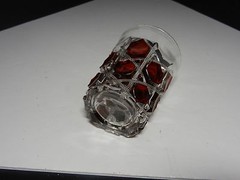 Ohio Flint Glass Krys-Tol Hexagon Tumbler Ruby EAPG Clear Crystal 4″ T ca1905-07