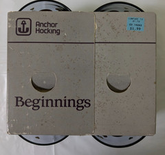 NOS Set of 4 Anchor Hocking Beginnings Rocks w/Cats & Hearts Vintage Orig Box