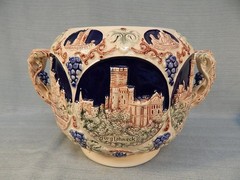 Vintage German Castles Punch Bowl with 8 Cups and Lid Scenic Castle Images