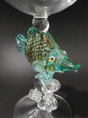 Romantic Murano Glass Colours Sea Angelfish Figurine Wine Whisky Beer Own Goblet