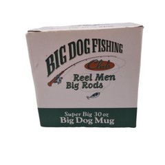 Big Dog Fishing Club Reel Men Big Rods Super Big 30oz. Mug 2002 New in Box!
