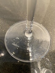 2 Eastern Art Glass Wine Stem Goblet in Blue, Chartruse, black and white stripes