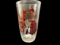 Vintage MCM Bustling Betsy Swanky Swig Juice Glass Brown Telephone Teacher Desi