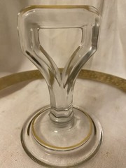 Vintage TIFFIN Gold Trimmed Rambler Rose Glass Hors D’Ouvers Serving Tray