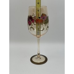 Pfaltzgraff Plymouth Leaf Luster Wine Glasses Set of 4 Thanksgiving Fall New