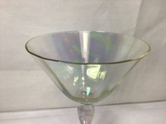 JJ46 Vintage IRIDESCENT ‘»MOTHER OF PEARL TULIP COUPE GLASSES SET OF 6 For Gift