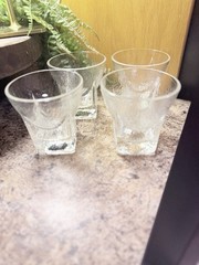 4 MCM Libbey St. Regis Textured Glass Rocks Style Glasses Ice Cube Barware Vtg