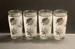 Vintage Libbey Silver Foliage 4 oz Juice Glasses Set Of 4 Pre-owned