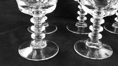 Cherish Empire by Javit Clear 6 Crystal Water Goblets 6 3/8″ With Wafer Stem