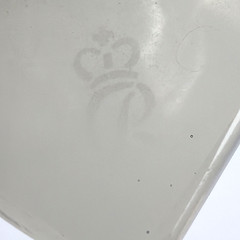 Linear Smoke Rosenthal Clear Smoke Stem Square Base 5 7/8″ White Wine Glass