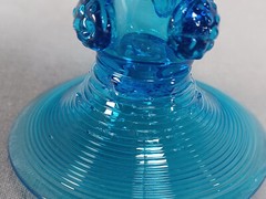 Mid 19th Century British Hand Blown Blue Threaded Glass Roemer Circa 1840s C