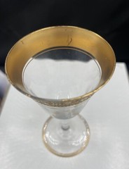 4 TIFFIN FRANCISCAN Cordial/Sherry Glasses w/Gold Rambler Rose Relief Bands Set