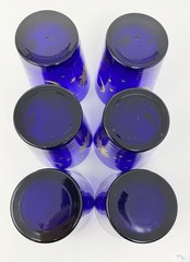Vtg 90s 6 Libbey Celestial Cobalt Blue Glasses Sun Moon Stars Lowball Tumblers