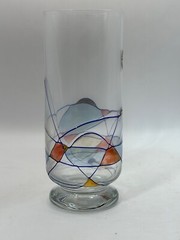 Milano Set of 8 Glasses Vintage Barware Kitchen Stained Glass Pilsner Romania