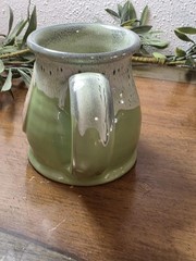 Deneen Pottery Another Broken Egg Cafe Green Stoneware Beer Mug New Orleans