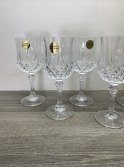 Cristal d’ Arques Lead Crystal Longchamp 17,5 cl Goblet Wine Glasses Set of 6