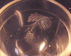 Greentown Glass berry spray pattern #15 wine glass egg cup pair H2