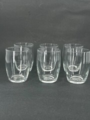 6 Vintage Small Glass Tumblers Rounded Drinking Glasses Aperitif Shot Glasses