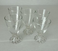 Lot of Anchor Hocking Berwick Boopie Clear Glasses 2 Cordial 3 Juice. Vintage
