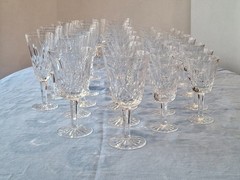 Waterford Crystal: Set of Ten Water Goblets, Wine Glasses & Champagne Flutes