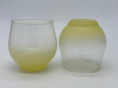 2 Blendo by Colony Glass , MCM frosted creamy yellow shot/ apertif glasses