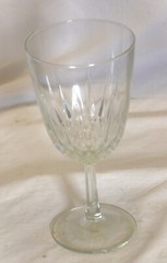 Clear Long Stem Wine Glass Vertical Lines