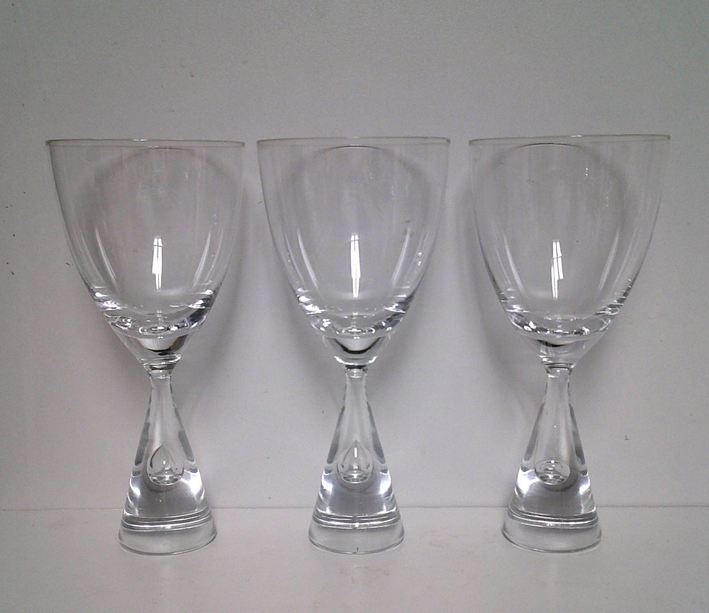 Holmegaard PRINCESS 5-1/2″ White Wine Glasses SET OF THREE More Items Here